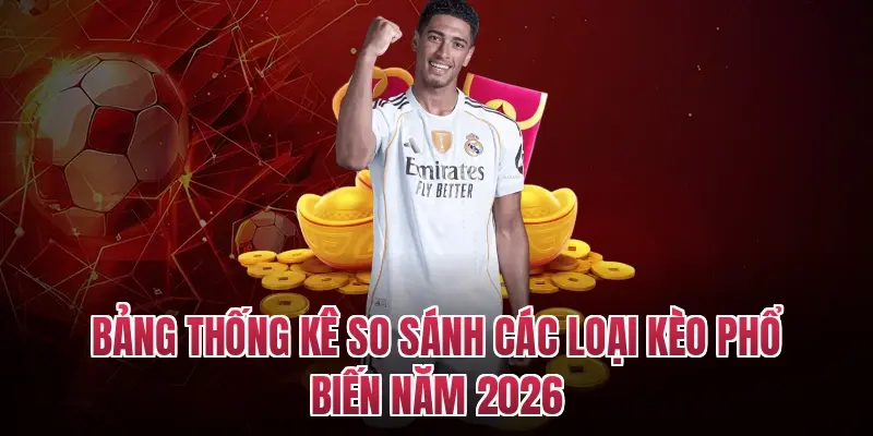 Bảng thống kê so sánh các loại kèo phổ biến năm 2026