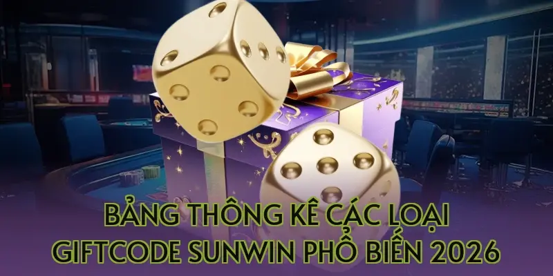 Bảng thông kê các loại Giftcode Sunwin phổ biến 2026