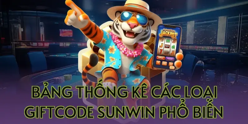 Bảng thống kê các loại Giftcode Sunwin phổ biến